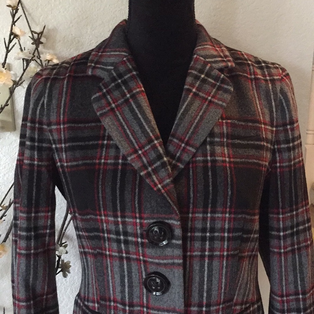 Talbots Petites Wool Blend Plaid Blazer - Picture 2 of 8